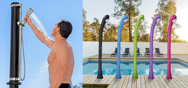 LZQ Chauffage Solaire Piscine 15 L – Panneau Noir Écologique Pour Eau Chaude, Douche Jardin, Piscine Hors-Sol