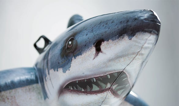 Float Requin Gonflable - Jouet De Piscine Réaliste, Décor Fête Plage Ou Anniversaire